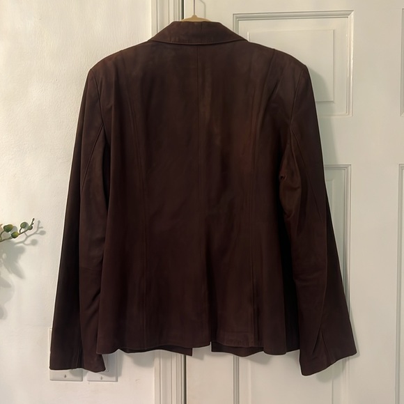 Vintage 90s Brown Leather Jacket Size L - Picture 4 of 13